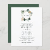Budget Monogram Tropical Emerald Green Wedding (Voorkant / Achterkant)