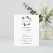 Budget Monogram Tropical Emerald Green Wedding (Staand voorkant)