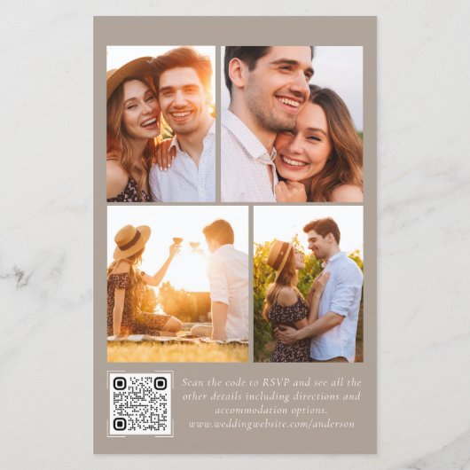 Budget Monogram Weddenschap Uitnodiging | Code soo (Achterkant)