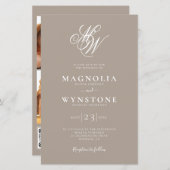 Budget Monogram Weddenschap Uitnodiging | Code soo (Voorkant / Achterkant)