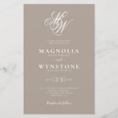 Budget Monogram Weddenschap Uitnodiging | Code soo (Voorkant)
