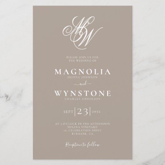 Budget Monogram Weddenschap Uitnodiging | Code soo (Voorkant)