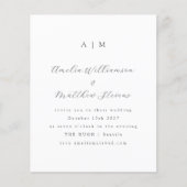 Budget Monogram White Minimal Wedding Invitation (Voorkant)