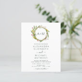 Budget Monogram Wildbloemen Emerald Green Wedding (Staand voorkant)
