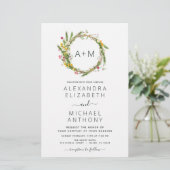 Budget Monogram Wildbloemen Emerald Green Wedding (Staand voorkant)