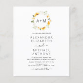 Budget Monogram Zonnebloem Eucalyptus Weddenschap Flyer (Voorkant)