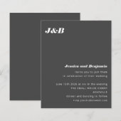 Budget Monogram Zwart Moderne Trouw Uitnodiging (Voorkant / Achterkant)