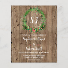 Budget Monogramc Rustic Barn Wood Winter Wedding