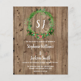 Budget Monogramc Rustic Barn Wood Winter Wedding