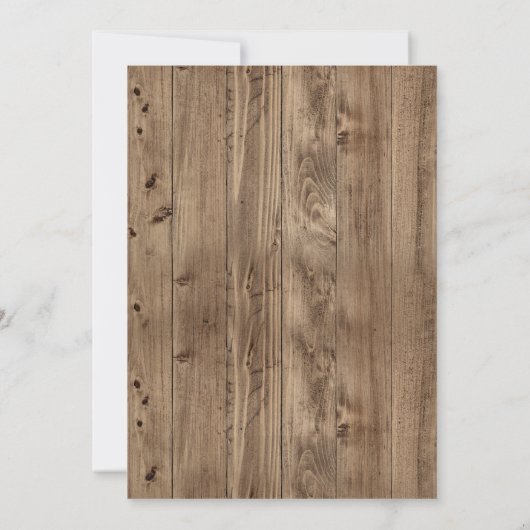 Budget Monogramc Rustic Barn Wood Winter Wedding Kaart (Achterkant)