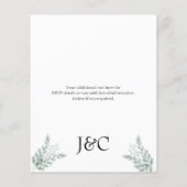 Budget Monogrammed Greenery Wedding Invitation Flyer (Achterkant)