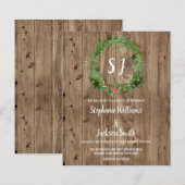 Budget Monogrammen Houten Schuur Winter Bruiloft (Voorkant / Achterkant)