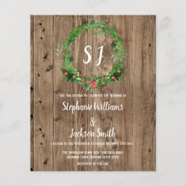 Budget Monogrammen Houten Schuur Winter Bruiloft