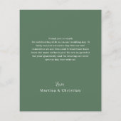 Budget Monstera Leaf Wedding Dank u Flat Kaart (Achterkant)