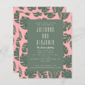 Budget Monstera Plant Botanische roze groene bruil (Voorkant / Achterkant)