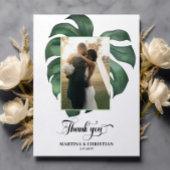 Budget Monstera Wedding Flat Bedankt Card
