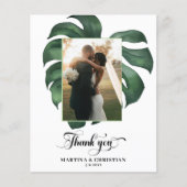 Budget Monstera Wedding Flat Bedankt Card (Voorkant)