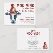 Budget Moo-ving New Home Koe Holiday Moving Notitiekaartje (Voorkant / Achterkant)