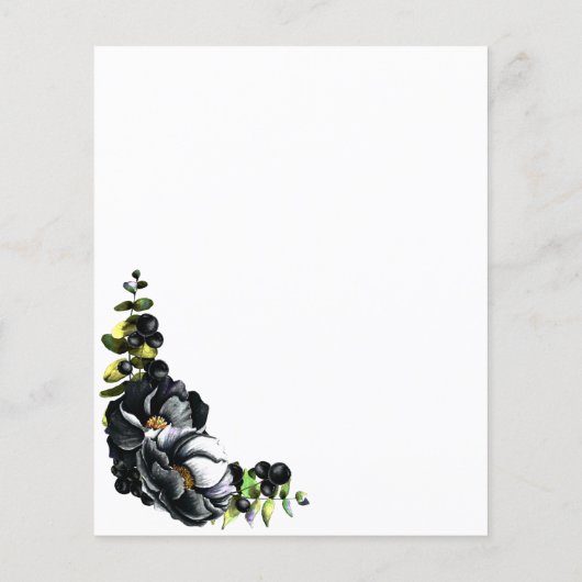 Budget Moody Black Floral White Wedding (Achterkant)