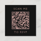 Budget Moody Bloemen Paarse Roos Goud QR Code RSVP Informatiekaartje (Achterkant)