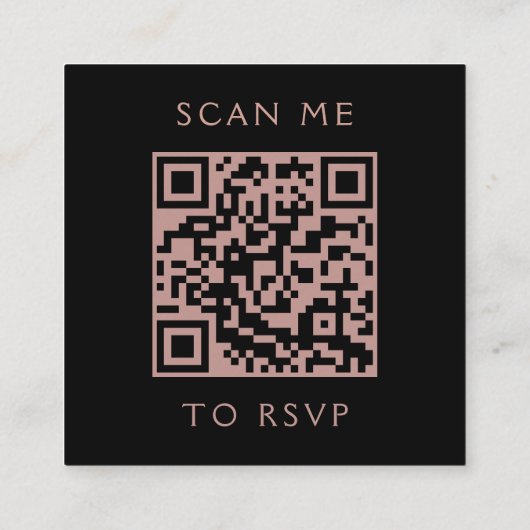 Budget Moody Bloemen Paarse Roos Goud QR Code RSVP Informatiekaartje (Achterkant)