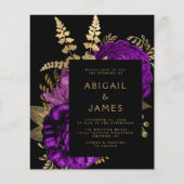 Budget Moody Bloemendecor Paars Goud QR Code Trouw (Voorkant)