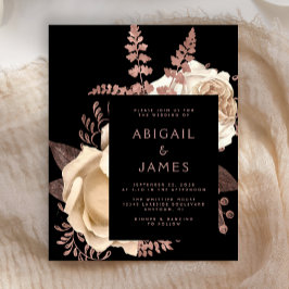 Budget Moody Dark Floral Ivoor Roos Gold Wedding