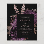 Budget Moody Donker Bloemen Paarse Roos Gouden Bru (Voorkant)