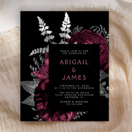 Budget Moody Donkere Bloemen Bourgogne Zilveren Hu