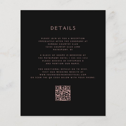 Budget Moody Floral Paarse QR Code Huwelijk (Achterkant)
