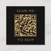 Budget Moody Floral Turquoise Gold QR Code RSVP Informatiekaartje (Achterkant)