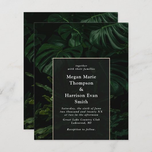 Budget Moody Tropical Monstera Wedding (Voorkant / Achterkant)