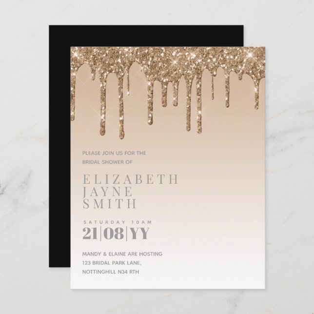 BUDGET Mooi Bruidsmeisjes Bruiloft Uitnodigingen G (Voorkant / Achterkant)