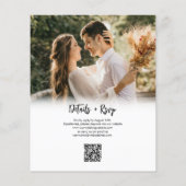 BUDGET Mooie Hart Script Foto QR Code Bruiloft (Achterkant)