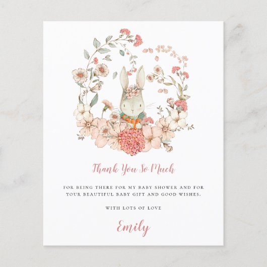 Budget Mooie Konijn Koraal Kleurige Baby Shower Be (Voorkant)