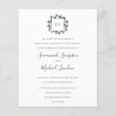 BUDGET Mooie Magnolia Eucalyptus monogram bruiloft (Voorkant)