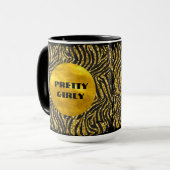 Budget Mooie Meisjesachtige Nep Gouden Glitter Fol Mok (Voorkant links)