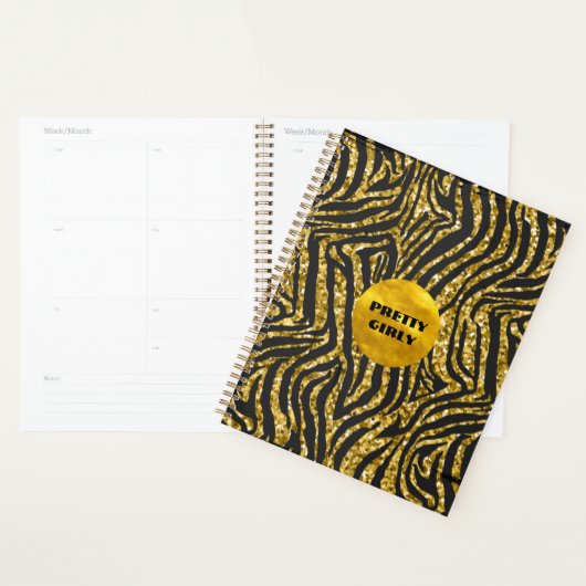 Budget Mooie Meisjesachtige Nep Gouden Glitter Fol Planner (Display)