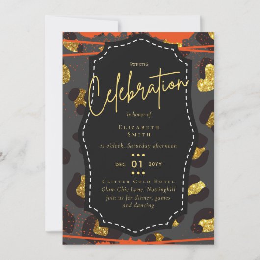 Budget Mooie Meisjesachtige Zoete16 Goud Dierenpri Kaart (Voorkant)