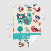 Budget Mooie Muffige Katten Volkskunst Stijl VOEG  Golfhanddoek (Insitu)