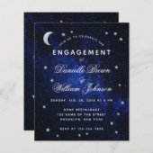 Budget Moon Stars Celestial Verloving Invitation (Voorkant / Achterkant)