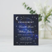 Budget Moon Stars Celestial Verloving Invitation (Staand voorkant)