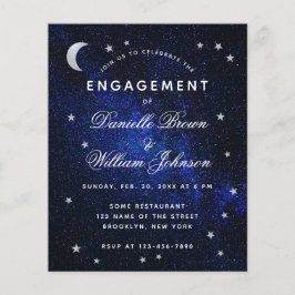 Budget Moon Stars Celestial Verloving Invitation