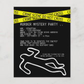 BUDGET Moord Mystery Party Uitnodiging (Voorkant)