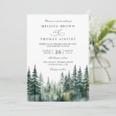 Budget mountain destination rustic qr code wedding kaart (Staand voorkant)