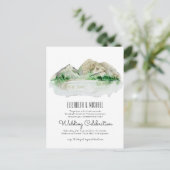 Budget Mountain Lake Wedding Waterverf Briefkaart (Staand voorkant)