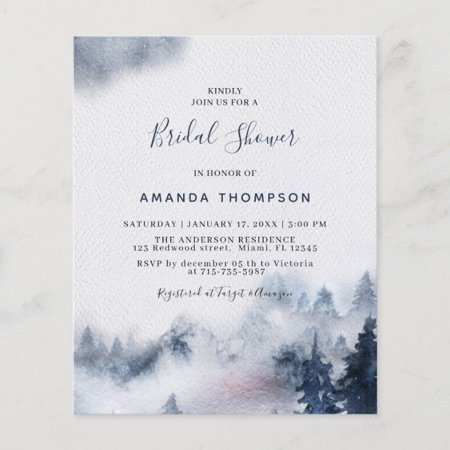 Budget Mountain Paarse Bridal Shower (Voorkant)