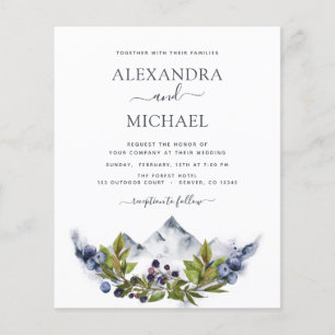 Budget Mountain Rustic Greenery Wedding Flyer