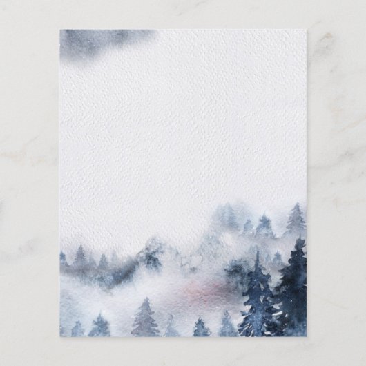 Budget Mountain Rustic paarse Wedding Invitation (Achterkant)