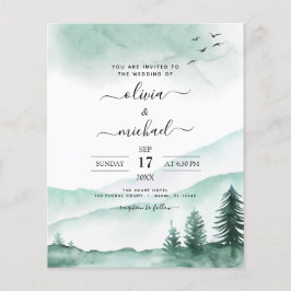 Budget Mountain Rustic Waterverf Greenery Wedding